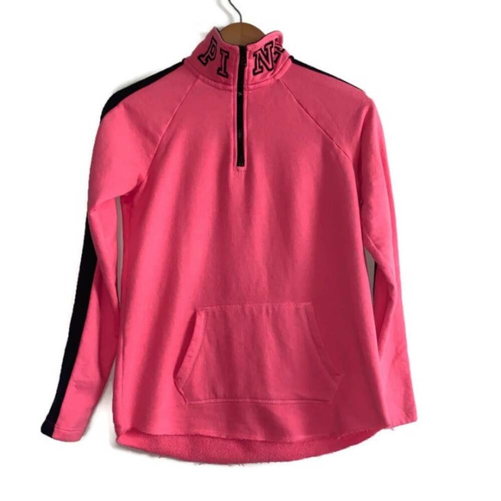 PINK Victoria's Secret Quarter Zip Sweatshirt Hot Pink  Size Extra Small